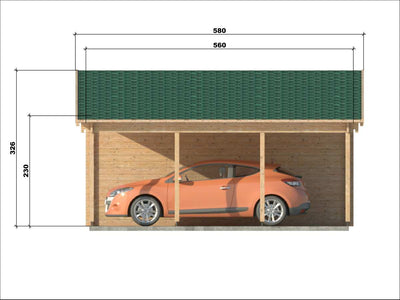 Coyard carport en garage 6.8x5.6