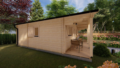 Image of Coyard tuinhuis met luifel 6x6