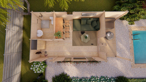 Image of Coyard tuinhuis met overkapping modern 4x7,8